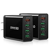 USB Quick Charge 3.0 Rapid Charger 2Pack Boxeroo 4-Port Fast Charger Desktop Charger Charging Block QC 3.0 Compatible for Galaxy S10/S9/S8, Note10, G5/V40, iPhone 11/Pro Max,iPad and More