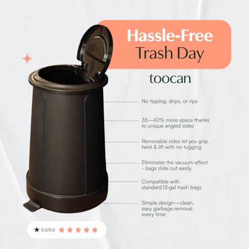 Toocan Caneca de Basura Negra Clásica 13 Galones miniatura 5