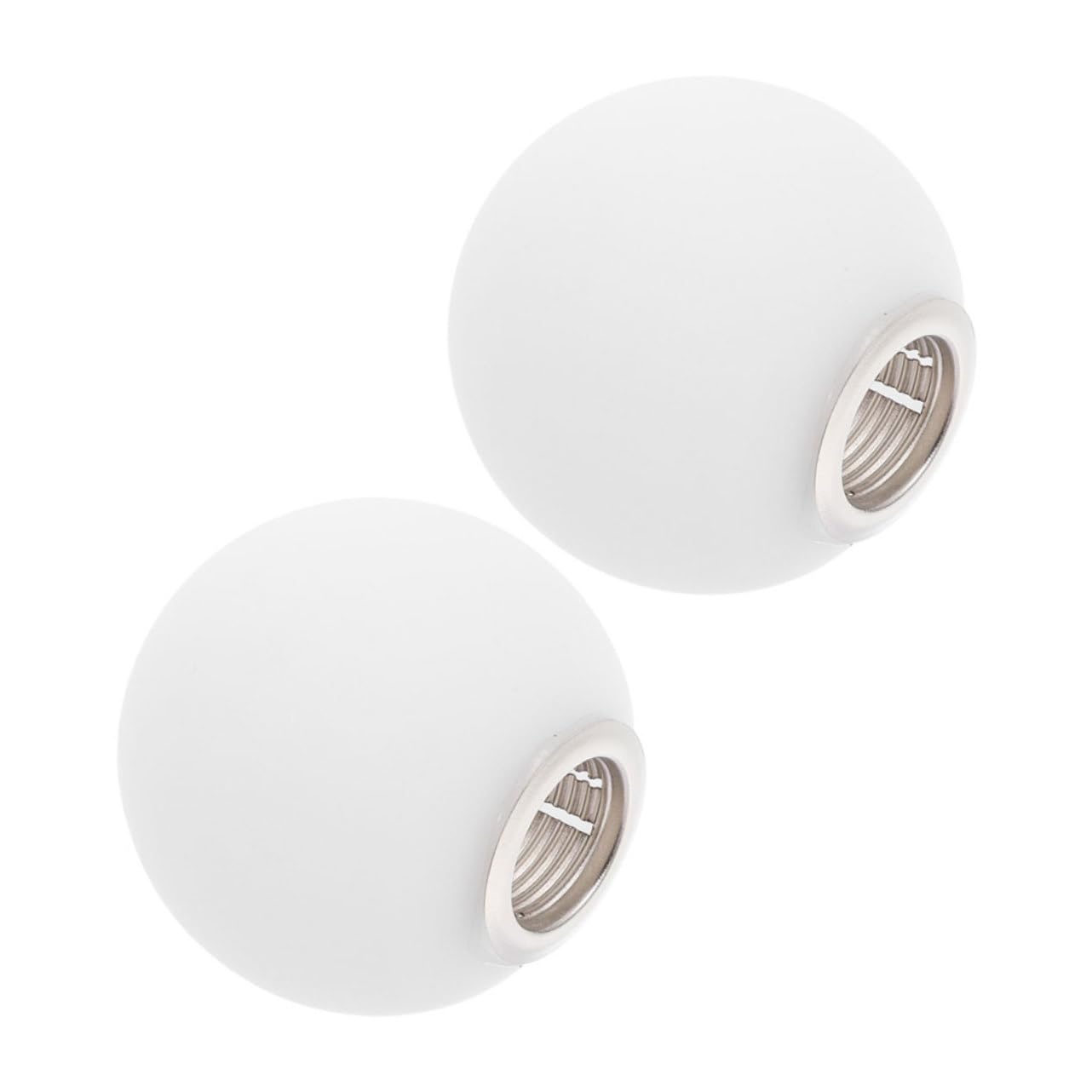 Healifty 2pcs Frosted Glass Globe Lamp Shades: 60mm Round Ball Light Bulb Covers G9 Threaded Pendant Lampshade Replacement for Ceiling Fan and Table Lamps