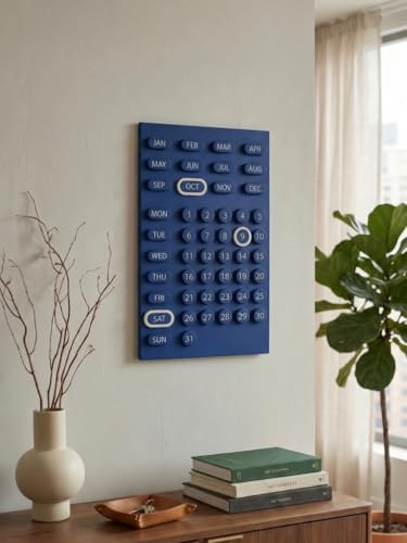 Image of POLKA Calendar | for Home & Office | Wall & Desk Calendar | Aesthetic (Blue)
