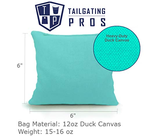 Tailgating Pros Cornhole Bags - 8 Regulation Size Corn Hole Bags With A Carrying Tote - 25+ Colors #TOP4