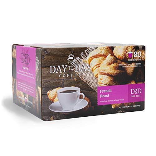 Image of Day To Day French Roast Dark Roast Single Serve Coffee Pods, 80-Count for K-Cup Keurig Brewers