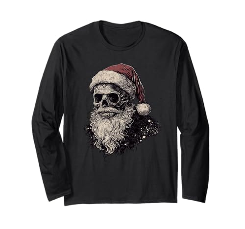 Crâne gothique Père Noël sombre Manche Longue