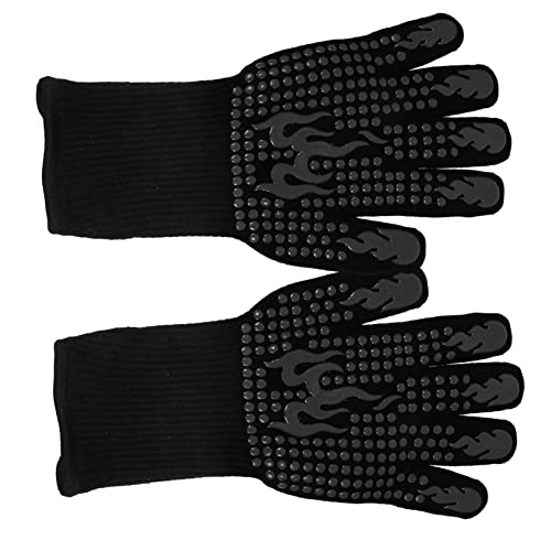 BESTYASH Thermal Gloves Heat Resistant Oven Mitts BBQ Gloves Non-Slip Insulated Silicone Easy to Clean Safe Cooking