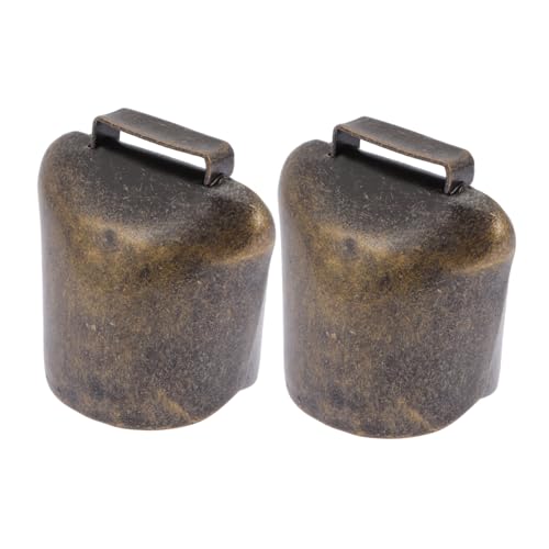 TEHAUX 2 pezzi Campanacci per Bestiame in Metallo Campane da Pascolo per Mucche e Pecore Decorazioni e Accessori Artigianali Resistenti con Suono e Forte per Fattoria e Antismarrimento