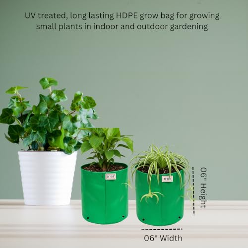 Image of HDPE Grow Bag 340 GSM UV Treated Plant Grow Bag 06x06 Inch - Pack of 10