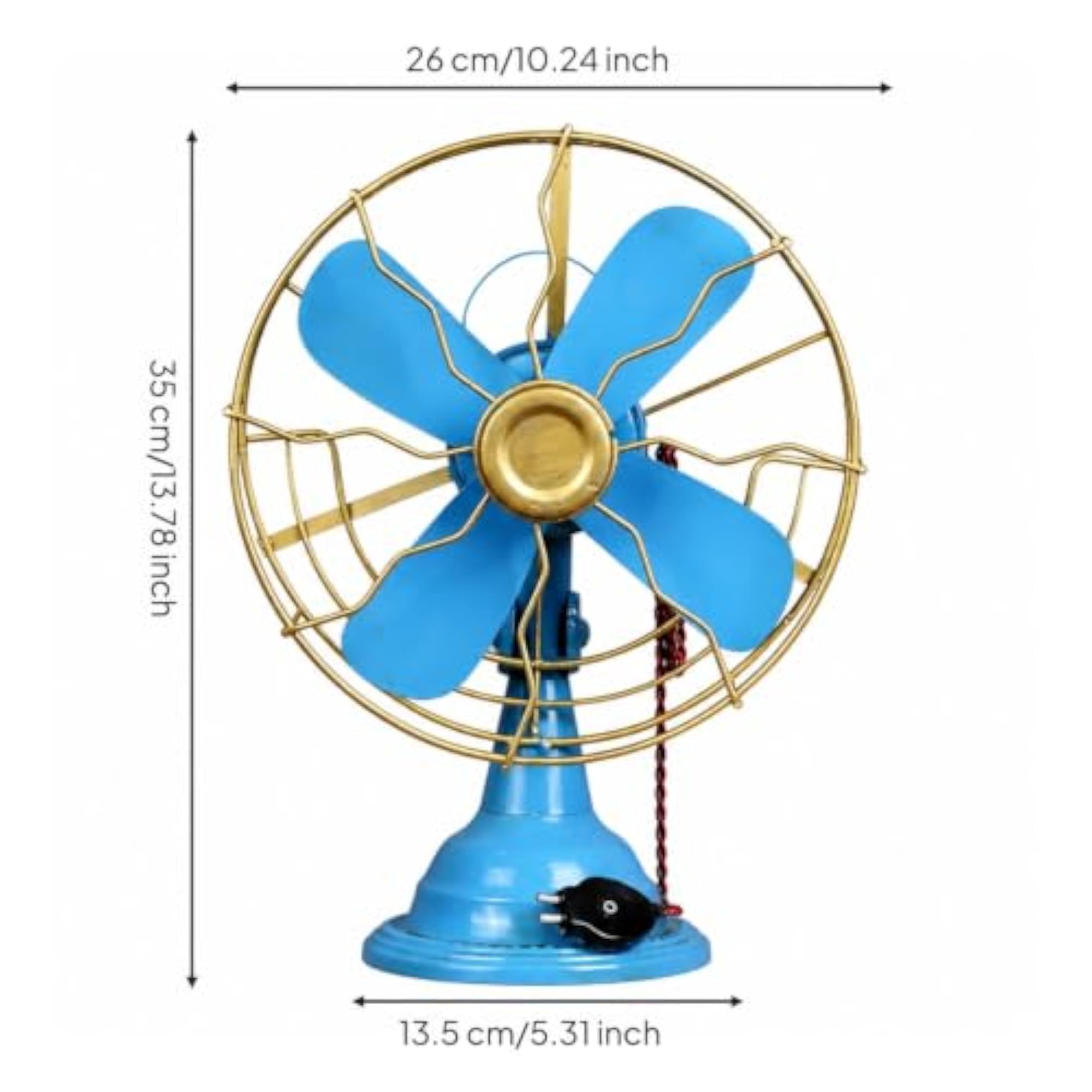 Freestanding Decorative Fan with Pedestal Base, Study Room Display