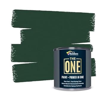 THE ONE All-In-One Paint & Primer - Green Satin, 250 ml | Multi-Surface 1 Coat Formula | Easy Indoor & Outdoor Decorating for Home & Garden Walls, Floors & Furniture | Durable, Water-Based & Low VOC