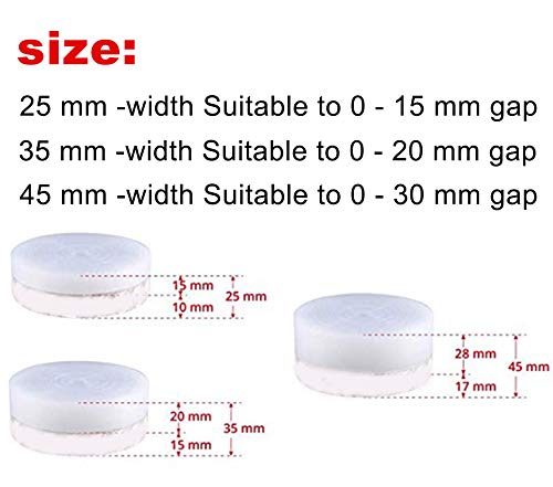 Weather Stripping Silicone Seal Strip Door Bottom Strip Silicone Sealing Sticker Adhesive for Doors and Windows Gaps of Anti-Collision,16 Ft, Translucent(45 mm-Width) - Thumbnail 2