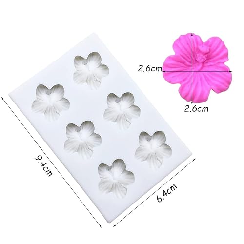 Guratapa Hibiscus Flower Silicone Molds For Diy Fondant Candy Making Chocolate Mold Desserts Ice Cube Gum Clay Biscuit Plaster Resin Cupcake Topper Cake Decor Moulds #TOP1