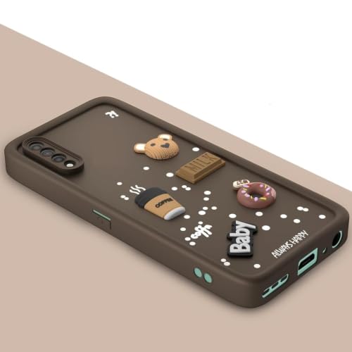 Image of Bintage Cute Fun Ball | Taddy Cartoon 3D Smiley Coffee Cup | Milk Donut | Full Protection Rubber Back Cover Compatible for Vivo V1907 / Vivo S1 - Brown