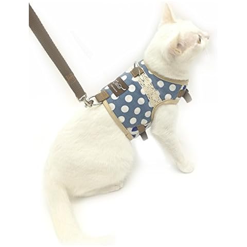 Yizhi Miaow Cat Harness Walking Jackets for Cat 3-4.5 KG, Safe Cat Leash Cover