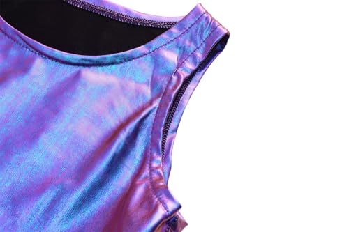 Girls Metallic Dress Kids Sparkly Shiny Dresses Twirl Swing Dresses4