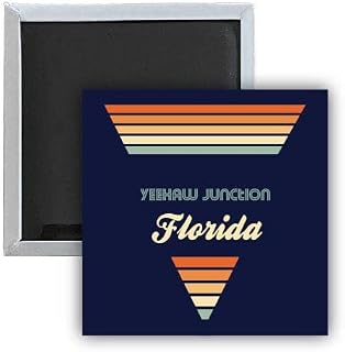 Yeehaw Junction Florida 2.5 x 2.5-Inch Fridge Magnet Retro Design