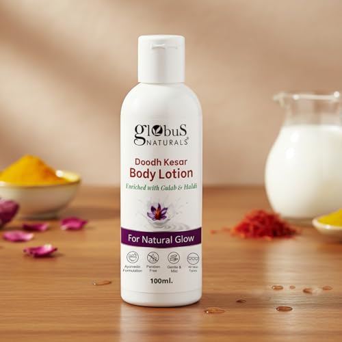 Image of Globus Naturals Doodh Kesar Body Lotion, Enriched with Gulab and Haldi, For Natural Glow, 100ml