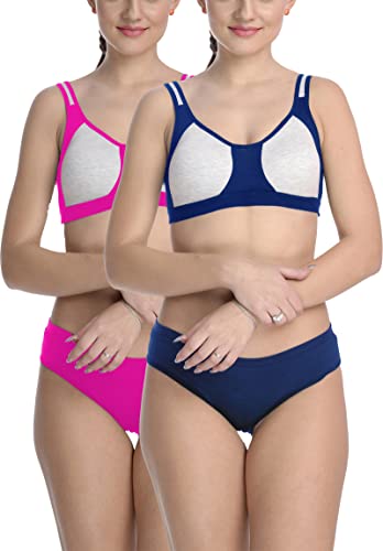 Image of StyFun Cotton Blend Sports Sets, Lingerie Set for Women, Combo Everyday Bra Panty, See Main Image to Check How Many Sets You Will Get