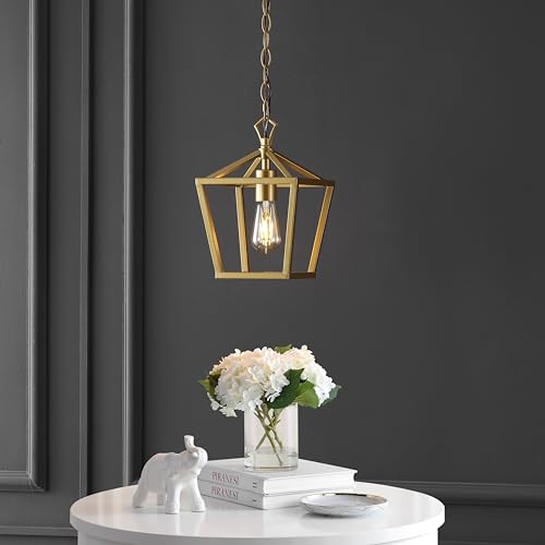 Image of JONATHAN Y Pagoda 1-Light Pendant 8 inch Cage, Gold Painting