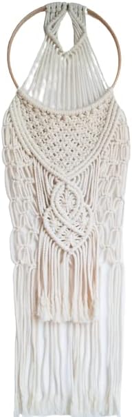 THE TOP KNOTT Handmade Macrame Woven Shelf Wall Hanging Boho Home Living Room Bedroom Kitchen Bathroom Decor.Size 10 * 23 Inch