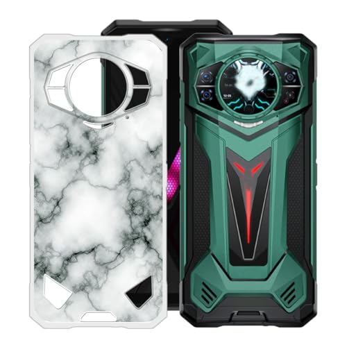 KJYFOANI for Doogee S200 Ultra Case (6.72") Transparent Soft Silicone TPU Protection, Shockproof Anti-Fall Shell Ultra-Thin Bumper Back Cover for - Marble
