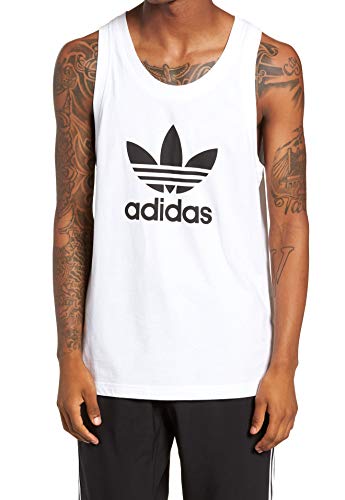 adidas Originals Men's Trefoil Tank Shirt, White, S