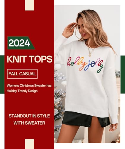 Image of MARZXIN Women Sweater Merry Christmas Pullover Holiday Sweatshirts Tops