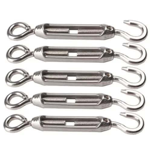 Turn Buckle Bolt 10PCS acero inoxidable 5PCS 304 Gancho y Ojo Tensionador para cable de cuerda balustrada Hardware Kit miniatura 3