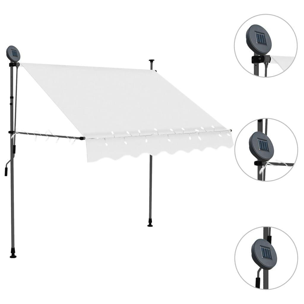 vidaXL Toldo Manual retráctil con LED Crema 150 cm