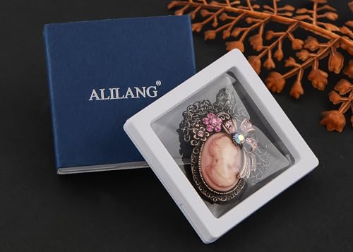 Image of Alilang Vintage Inspired Crystal Rhinestones Victorian Lady Cameo Pendant Necklace Maiden Flower Ribbon Bow Brooch Pin