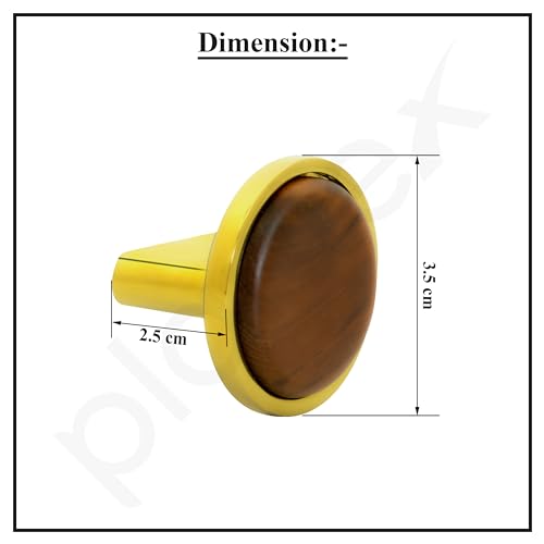 Image of Plantex Knobs for Drawer /Round Drawer Knobs /Knobs for Cabinets /Pull-Push Knobs for Kitchen /Bedroom Drawer - Pack of 6 (Small, Gold & Wood)