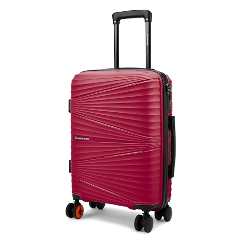 Image of Nasher Miles Mumbai Hard-Sided Polypropylene Cabin Luggage 20 inch | 55cm | 8 Wheels Small Trolley Bag for Travel | Suitcase (Maroon)