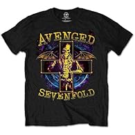 OFFICIALLY LICENSED: Showcases your fandom with genuine, 100% officially licensed Avenged Sevenfold apparel, ensuring authentic fan wear. UNIQUE ARTWORK: Features a distinctive printed design incorporating chain, circle, cross, logo, skeleton, skull,...