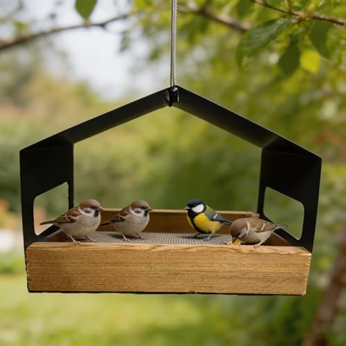 Mangeoire permanente oiseaux en fer forgé durable pour extérieur - 6