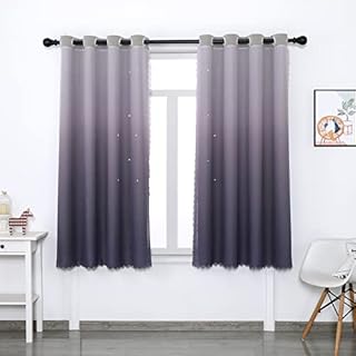 ACUY Short Blackout Curtains 120x120cm blackout curtains for bedroom pencil pleat Thermal Insulated Privacy Protect for Living Room Bedroom Nursery
