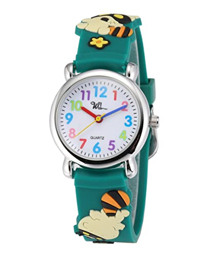Image of Jewtme Kids Time Teacher Watches 3D Cute Cartoon Silicone Children Toddler Butterfly Wrist Watches for Ages 3-10 Boys Girls Little Child