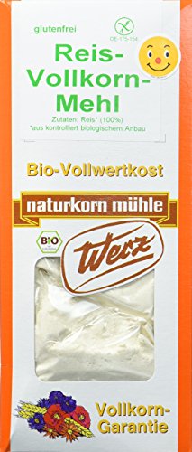 Werz Reis-Vollkorn-Mehl glutenfrei, 5er Pack (5x 1000 g) - Bio