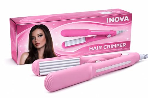 Image of I NOVA AT-8006A Women's MINI hair Crimper Styler Machine Best Hair Styler (Pink)