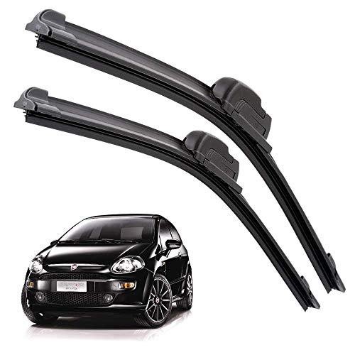 Image of Euro Care Windshield Car Wiper Blades Compatibility With Fiat Punto Evo (Model : 2014-2018) - Set of 2Pc (Particular)