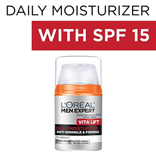 L'oreal Men Expert Vitalift Anti-Wrinkle & Firming Face Moisturizer With Spf 15 And Pro-Retinol, Face Moisturizer For Men, Beard And Skincare For Men, 1.6 Oz #TOP3