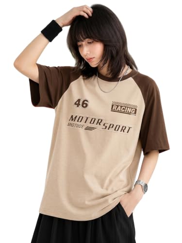 Image of LEOTUDE Half Sleeve Round Neck Tshirt for Women, Oversized Longline