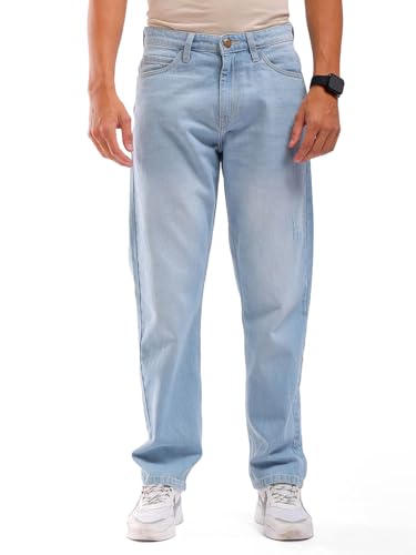 The Indian Garage Co Men's Straight Fit Mid Rise Jeans