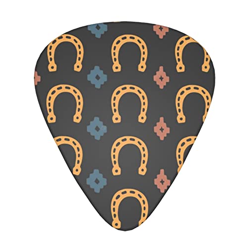 Lot de 12 médiators en fer à cheval et ornements ethniques fins de calibre moyen et lourd pour guitares acoustiques électriques - Les Beatles, Paul McCartney, John Lennon, RIngo Starr, George Harrison Lot de 12 médiators en fer à cheval et ornements ethniques fins de calibre moyen et lourd pour guitares acoustiques électriques