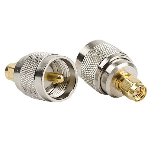 MWRF 2PCS UHF Male to SMA Male PL-259 PL259 Connector RF Coax Coaxial Adapter; SMA Male to PL259