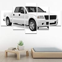 SIGNWIN 5 Panel Canvas Wall Art Modern Art Cars Edgy Industrial Mixed Media Multicolor Transportation for Home Decorations Ready to Hang - 60