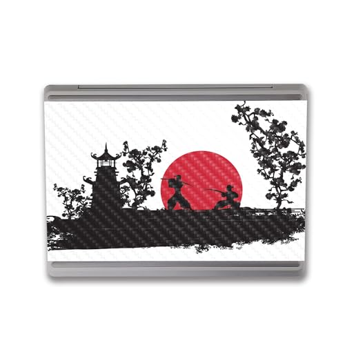 Image of MightySkins Carbon Fiber Skin Compatible with Microsoft Surface Laptop Go 3 (2023) Full Wrap Kit - Nihon Samurai | Protective, Durable Textured Carbon Fiber Finish | Made in The USA
