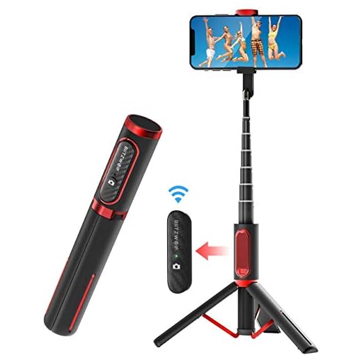 Selfie Stick Tripod, BlitzWolf Lightweight Aluminum All in One Extendable Phone Tripod Selfie Stick Bluetooth with Remote for iPhone 11/Xs MAX/XR/XS/X/8/8 Plus/7/7 Plus/6s, Galaxy S10/S9/S9 Plus, More