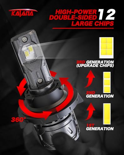 Image of KATANA H13 Bulbs,9008 400% Brightness 6500K 1:1 Size Plug and Play Fog of 2 | Cooling Fan,High /Low Beam,360Beam Angle