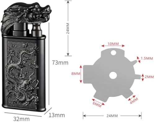 Encendedor Butano resistente al viento con llama dual miniatura 6