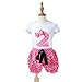 Mud Kingdom Toddler 3 Years Birthday Shirt and Shorts Set Bow Cute Print Casual Summer Pink Short Set I AM 3
