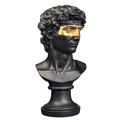 Estatua griega David de resina 15.75 pulg negro miniatura 1