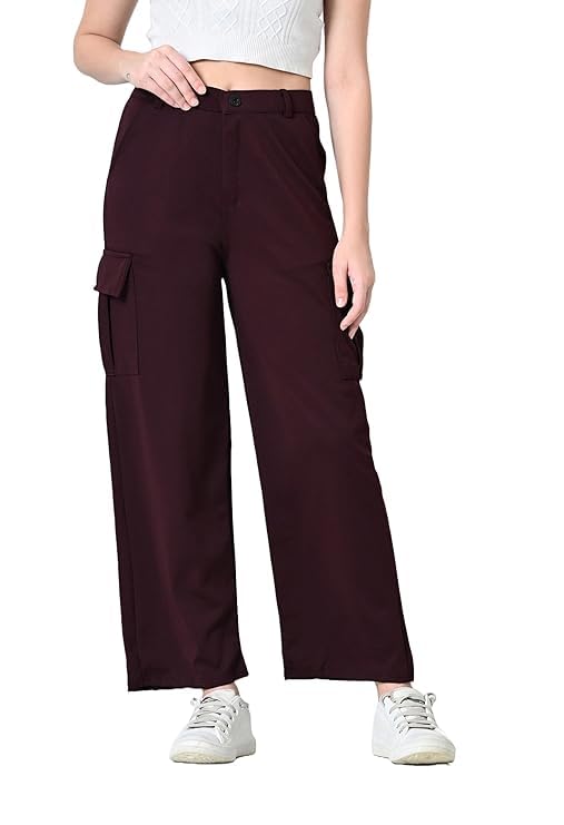 L N Cargo Pants for Women | Stylish Relax Fit Trouser for Casual & Outdoor Wear | Girls 4 Pockets Cargos Pant-picture-26